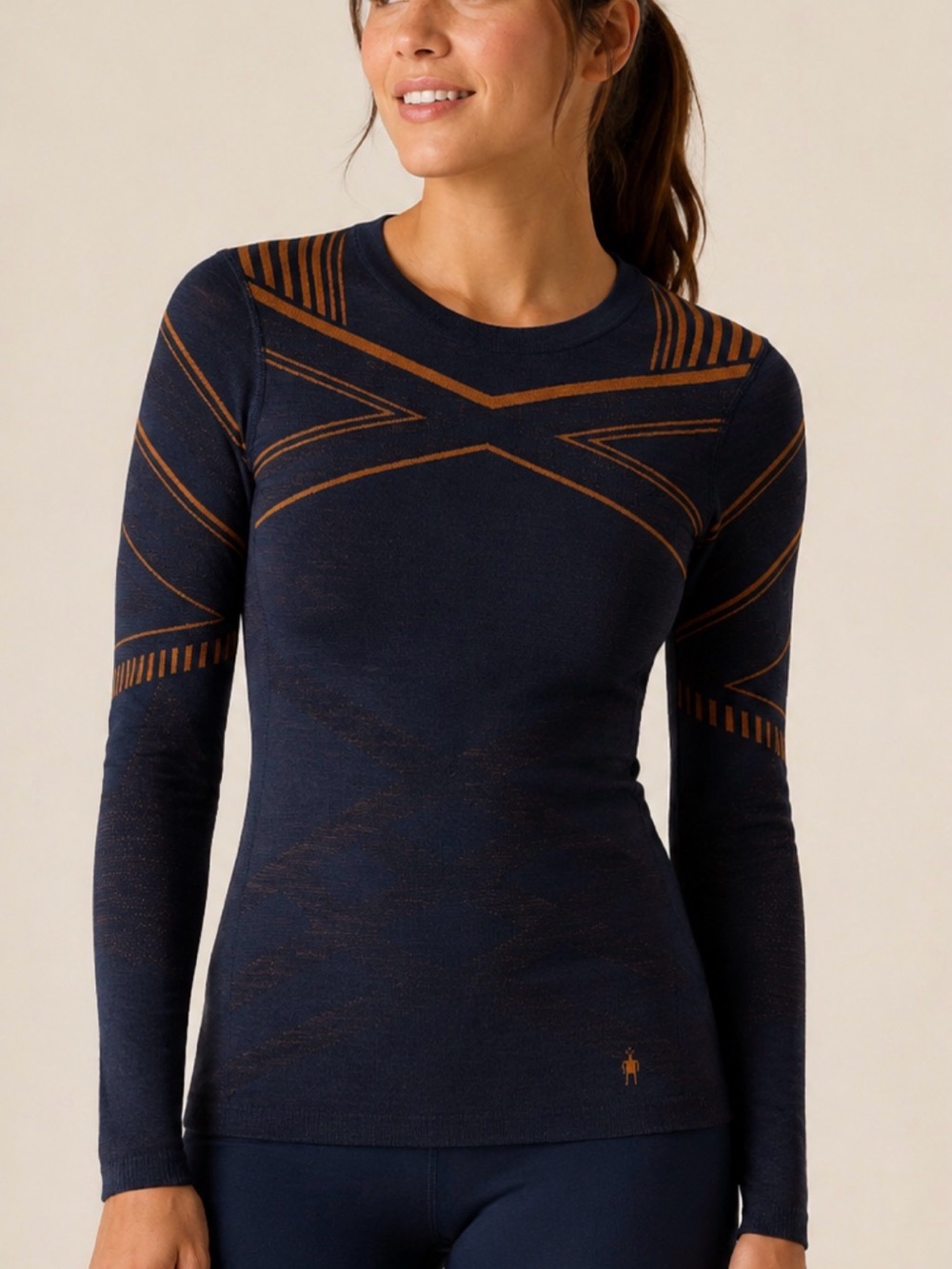 Smartwool navy and gold intraknit 200 long sleeve shirt